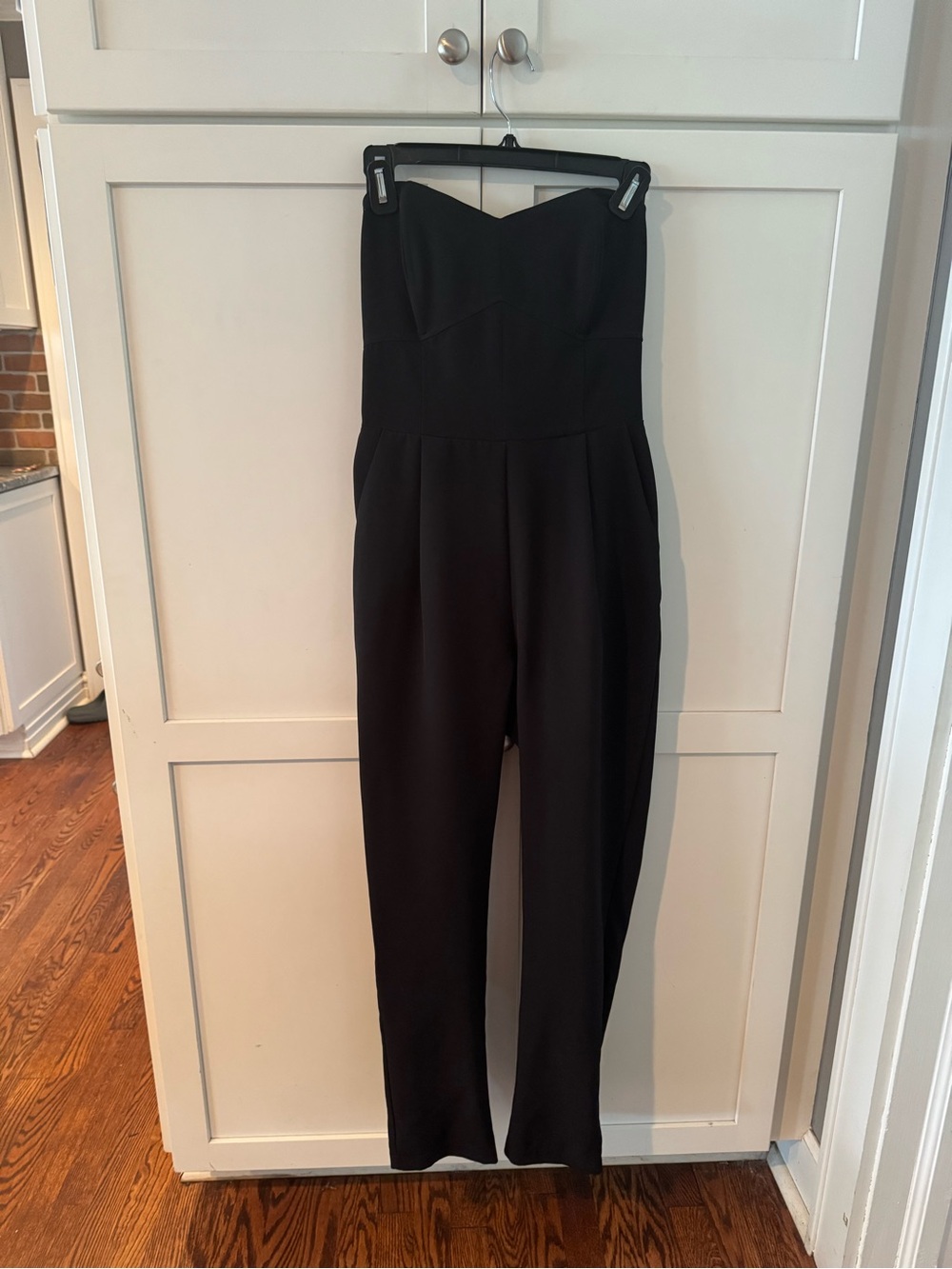 Adelyn Rae Black Strapless Tailored Jumpsuit
